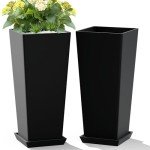 Set of 2 Tall 24" Planters for Indoor/Outdoor