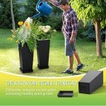 Set of 2 Tall 24" Planters for Indoor/Outdoor