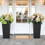 Set of 2 Tall 24" Planters for Indoor/Outdoor