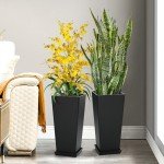 Set of 2 Tall 24" Planters for Indoor/Outdoor