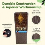 All-Weather Wicker Planters Set of 2 - Mocha