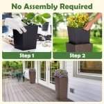 All-Weather Wicker Planters Set of 2 - Mocha