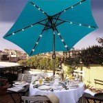 Blissun 7.5ft Solar LED Light Patio Umbrella