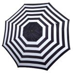 9ft Black & White Stripe Patio Umbrella Canopy