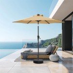 HOMSHADE 7.5ft Outdoor Patio Umbrella - Beige