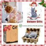 Solar Cat Garden Statues with Butterfly Decor