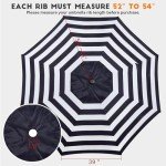 9ft Black & White Stripe Patio Umbrella Canopy