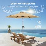 HOMSHADE 7.5ft Outdoor Patio Umbrella - Beige