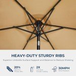 HOMSHADE 7.5ft Outdoor Patio Umbrella - Beige