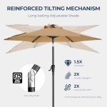 HOMSHADE 7.5ft Outdoor Patio Umbrella - Beige