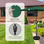 7.5' Green Patio Umbrella for Outdoor Use