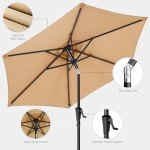 HOMSHADE 7.5ft Outdoor Patio Umbrella - Beige