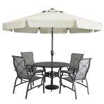 Light Beige Market Umbrella for Outdoor Tables