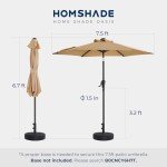 HOMSHADE 7.5ft Outdoor Patio Umbrella - Beige