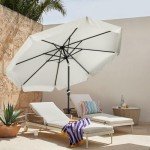 Light Beige Market Umbrella for Outdoor Tables