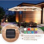HERA'S PALACE 13ft LED Solar Patio Umbrella