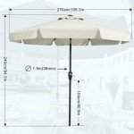 Light Beige Market Umbrella for Outdoor Tables