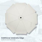 Light Beige Market Umbrella for Outdoor Tables