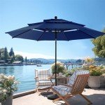 PHI VILLA 3-Tier Outdoor Patio Umbrella with Ventilation
