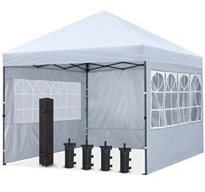 10x10 Pop-Up Canopy Tent with Windows - White