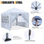 10x10 Pop-Up Canopy Tent with Windows - White