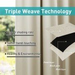 Beige Waterproof Outdoor Patio Curtains - 2 Panels