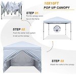 10x10 Pop-Up Canopy Tent with Windows - White