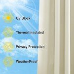 Beige Waterproof Outdoor Patio Curtains - 2 Panels