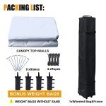 10x10 Pop-Up Canopy Tent with Windows - White