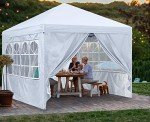 10x10 Pop-Up Canopy Tent with Windows - White