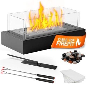 Cobblestone Tabletop Fire Pit for Indoor/Outdoor Use