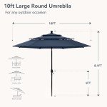 PHI VILLA 3-Tier Outdoor Patio Umbrella with Ventilation