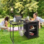 REDCAMP Folding Camping Kitchen Table with Storage