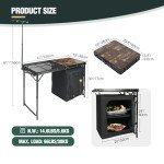 REDCAMP Folding Camping Kitchen Table with Storage