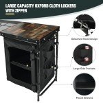 REDCAMP Folding Camping Kitchen Table with Storage