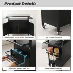 Large Rolling Bar Grill Cart for Patio Use