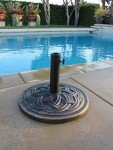 18-Inch Cast Stone Umbrella Base in Bronze