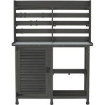 Large Outdoor Potting Bench with Storage Shelf
