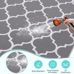 Reversible Outdoor Plastic Straw Camping Mat 5’ × 8’