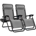 Adjustable Steel Mesh Zero Gravity Lounge Chair Set