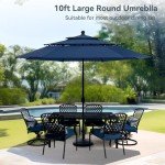 PHI VILLA 3-Tier Outdoor Patio Umbrella with Ventilation