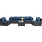 7-Piece Outdoor Wicker Sectional Sofa Set