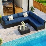 7-Piece Outdoor Wicker Sectional Sofa Set