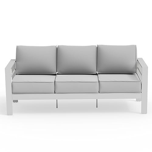 Aluminum Outdoor Sofa with Thick Cushions and Cover