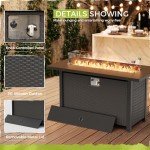 9-Piece Patio Sectional Set with Fire Pit Table