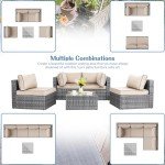5-Piece Silver Gray Outdoor Sectional Sofa Set