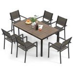 7-Piece Outdoor Dining Set with Stackable Chairs