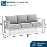 Aluminum Outdoor Sofa with Thick Cushions and Cover