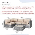 5-Piece Silver Gray Outdoor Sectional Sofa Set