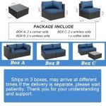 7-Piece Outdoor Wicker Sectional Sofa Set
